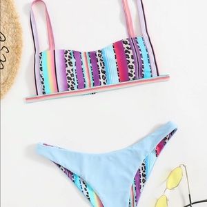 Shein western pattern bikini reversible swimsuit